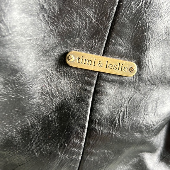 Diaper Bag, timi & leslie, black leather, lots of space - Picture 4 of 10